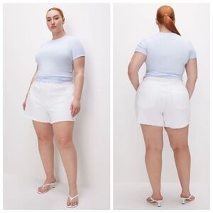 Good American White Jean Shorts
